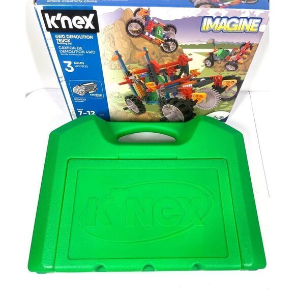 Kinex K’NEX 4WD Demolition Truck Building Set Ages 7-12 Motor 90s Storage Box - Picture 4 of 5